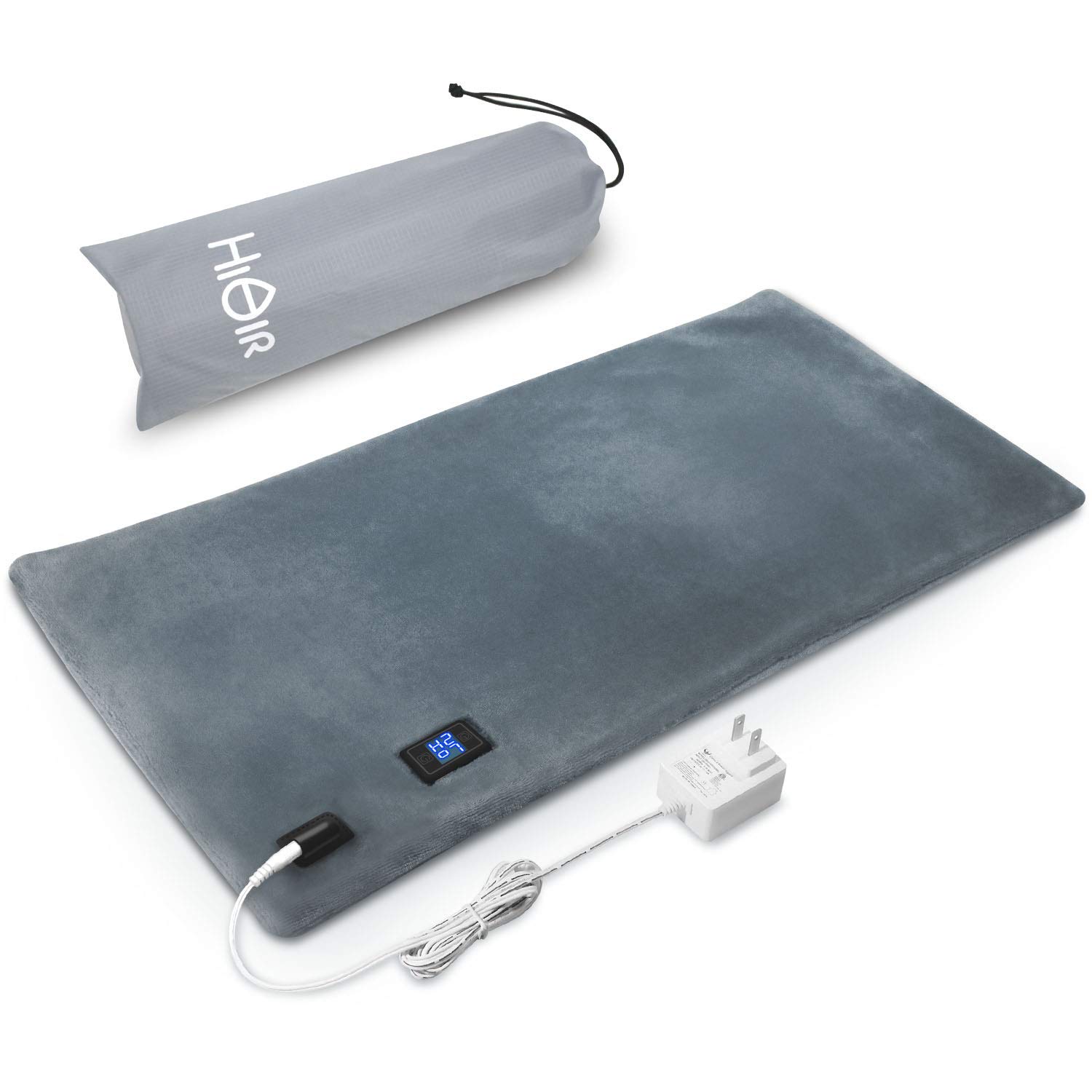 Electric Heating Pad - Heating Pads for Back Pain Fast-Heating with HI/Low Temperature Setting, Auto-Off Timer, Ultra Safe King Size Heating Pad with Low Voltage, Easy Care Soft Plush, and Storage Bag