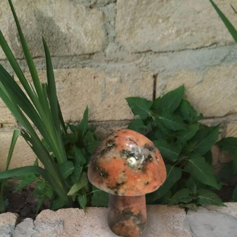 SaDity 12 Packs Mushroom Sculpture Hand Carved Gemstone Mushrooms Decor Mini Stone and Crystals Colorful Mushroom Decoration - (Color: 12pcs)