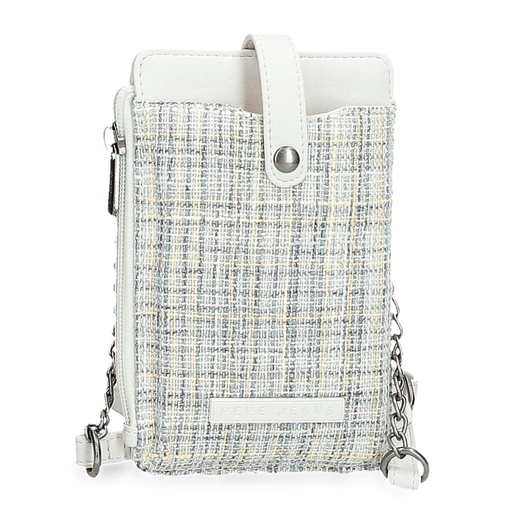 Pepe Jeans Oana Shoulder Bag White 9,5x16,5 cm Polyester with Synthetic Leather details