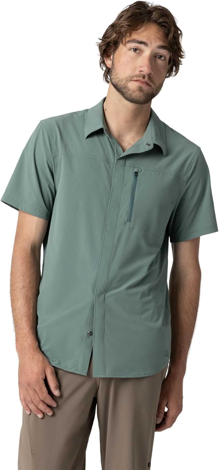 Outdoor Research Men's Astroman Air Short Sleeve Sun Shirt | Vented Back, Breathable UPF 30+ Snap Button Hiking Top