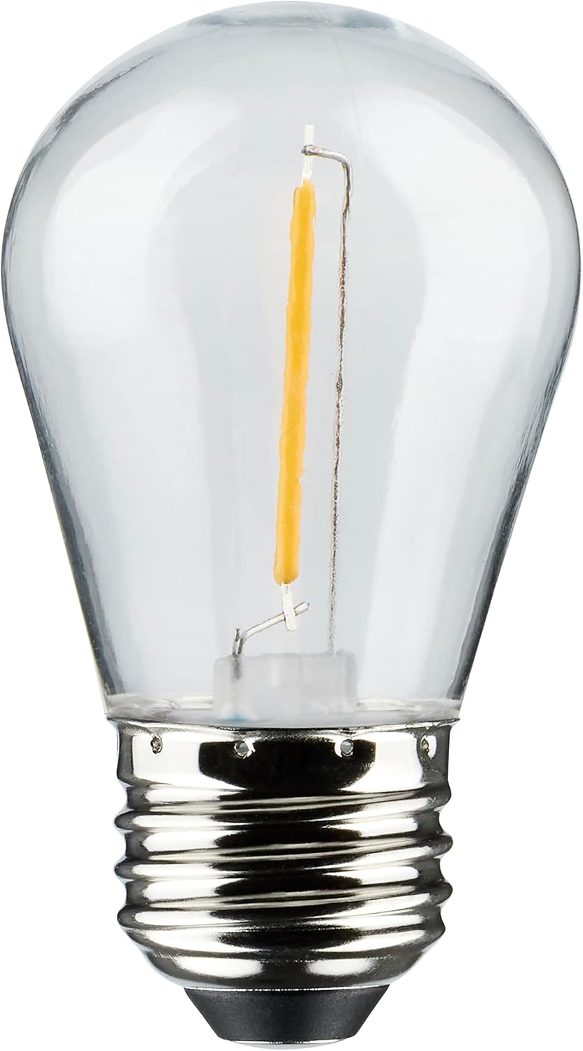 Satco S8038 LED Indoor/Outdoor String Lights, White, S14 Bulbs, 24 Feet (Pack of 1)