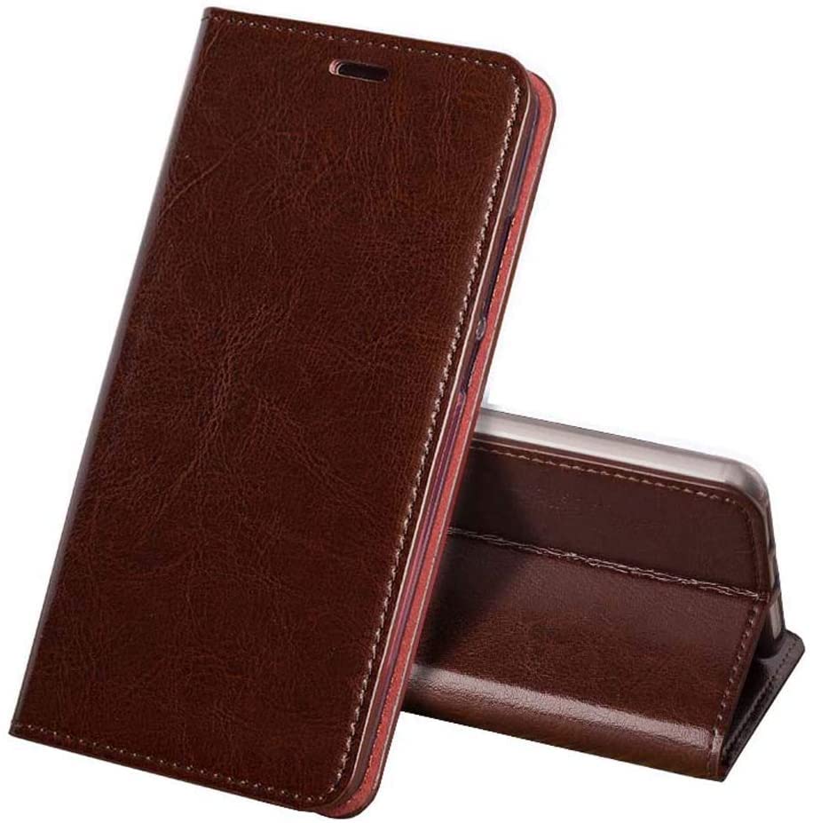 Funda iPhone 13 Mini marrón ONECMN de cuero con tapa 1