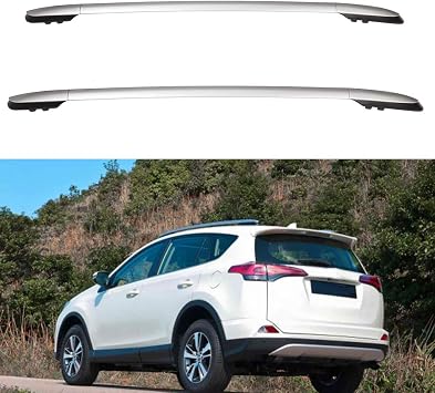 ECCPP Kayak Roof Rack Side Rails Fit for Toyota for RAV4 Sport Utility 2013 2014 2015 2016 2017 2018,Aluminum Cross Rails Luggage Cargo Carrier Roof Side Rails
