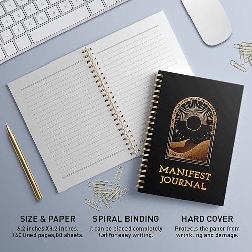 Miniatura 2 de Cuaderno de espiral inspirador para mujeres y niñas, diario manifiesto mi realidad, diario motivacional para escuela, oficina, trabajo, viajes,