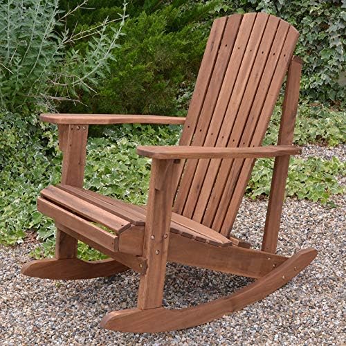 Plant Theatre Adirondack Chair - Acacia Hardwood Outdoor Rocking Chairs for Fire Pit, Lawn and Patio