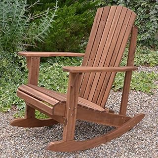 Plant Theatre Adirondack Chair - Acacia Hardwood Outdoor Rocking Chairs for Fire Pit, Lawn and Patio