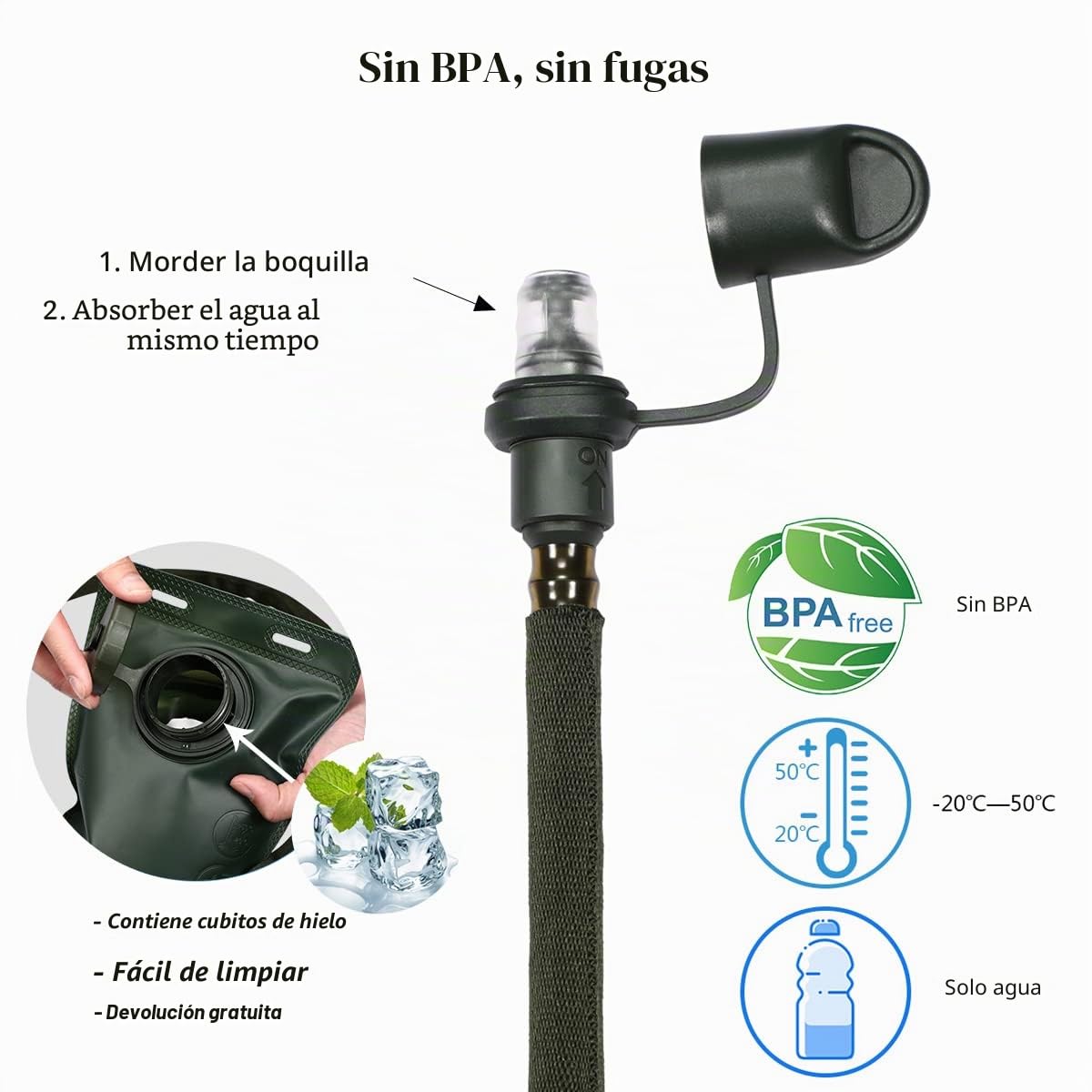 mochila de hidratación con vejiga de hidratación 2L, sin BPA| mochila de ciclismo con reflectores | mochila con sistema de hidratación |mochila de running ultraligera 380g| running, bicicleta