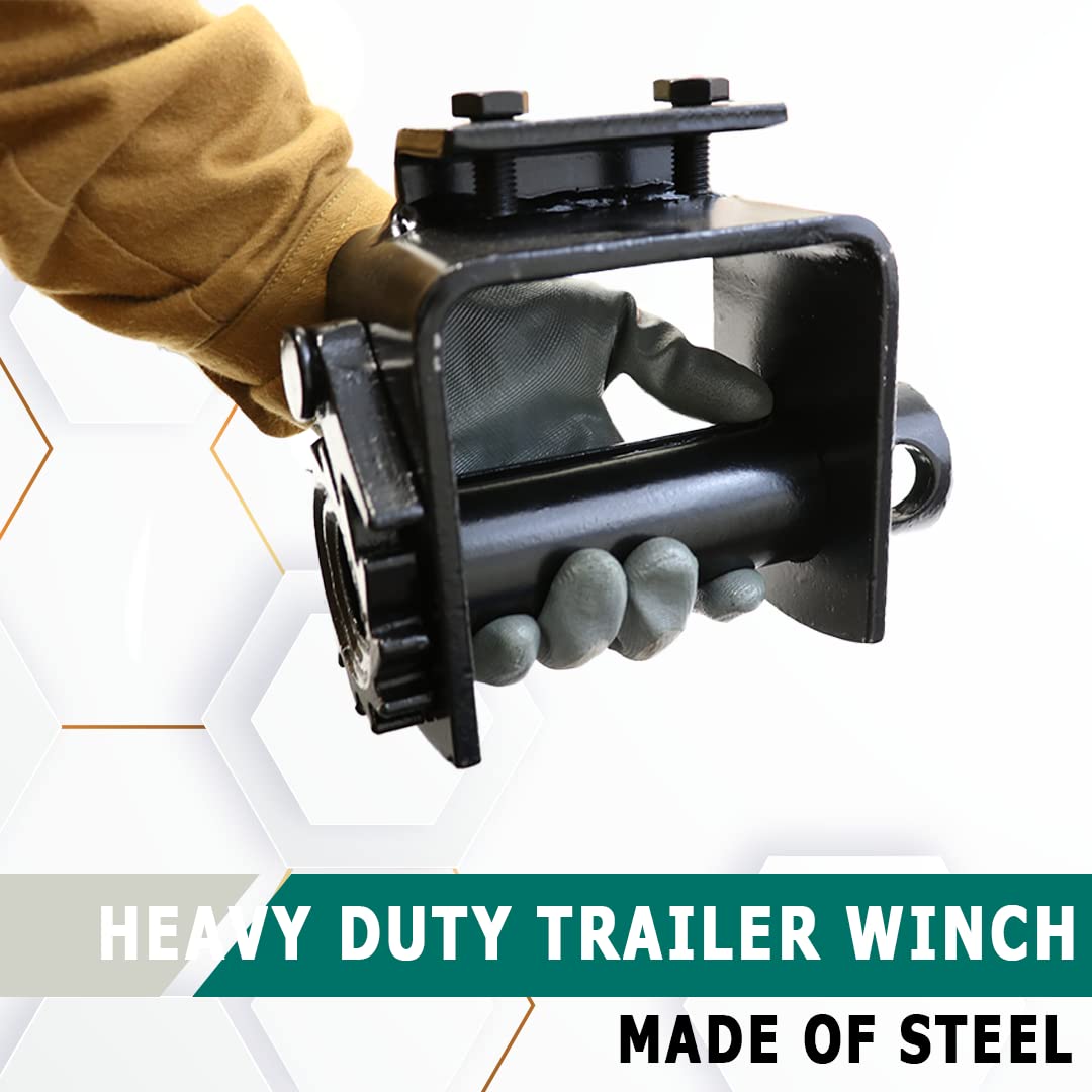 Boxer Heavy Duty Bolt On Winch for Flatbed Trailer – Steel Winch Tie Down Bolt On