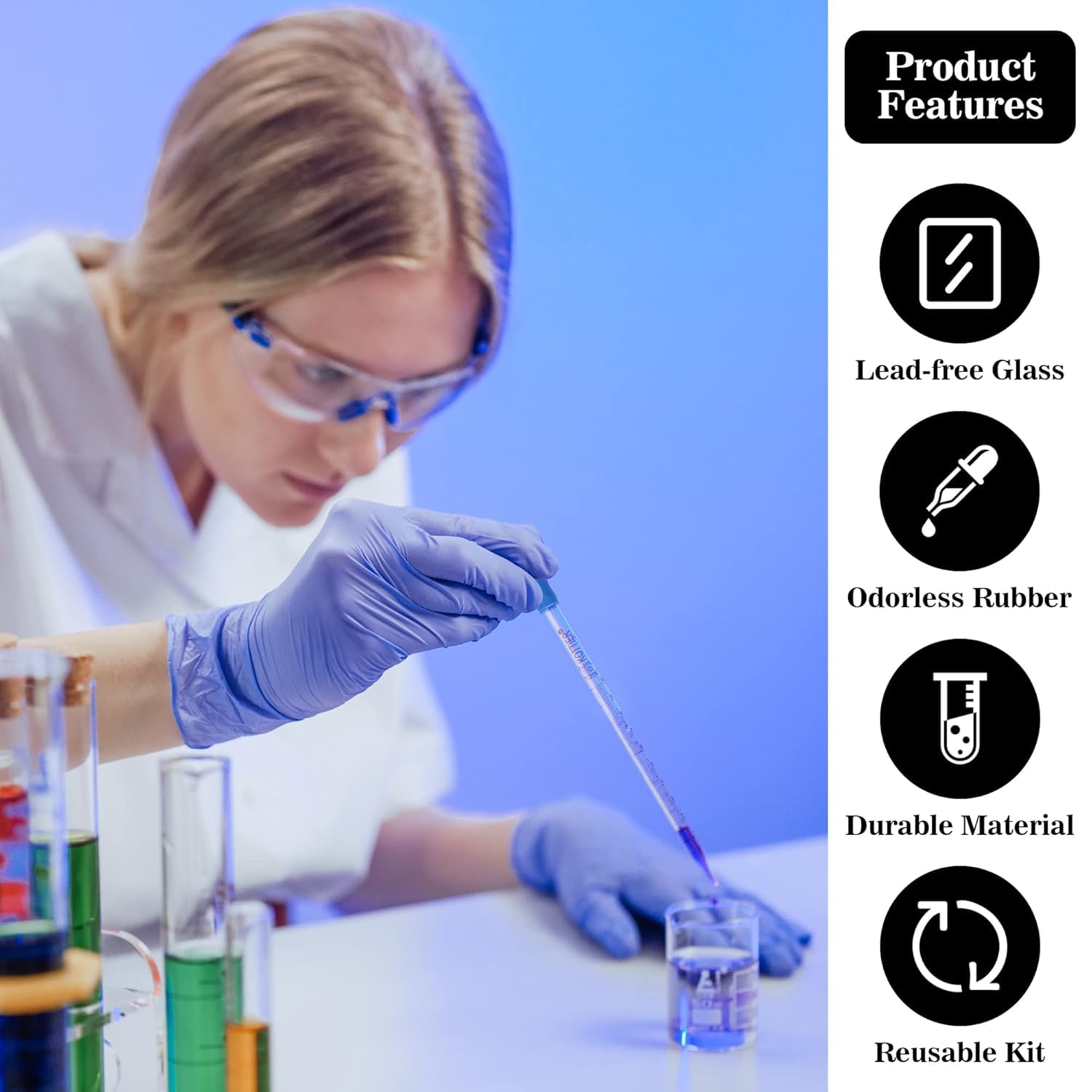 LABXPORT 10ml (13inch) Glass Graduated Pipette Droppers with Red Rubber Bulbs (2pc.) & cleaning Brush–for Lab Laboratory perfume making Cosmetics School College Science Essential Oils home use - Image 7 thumbnail