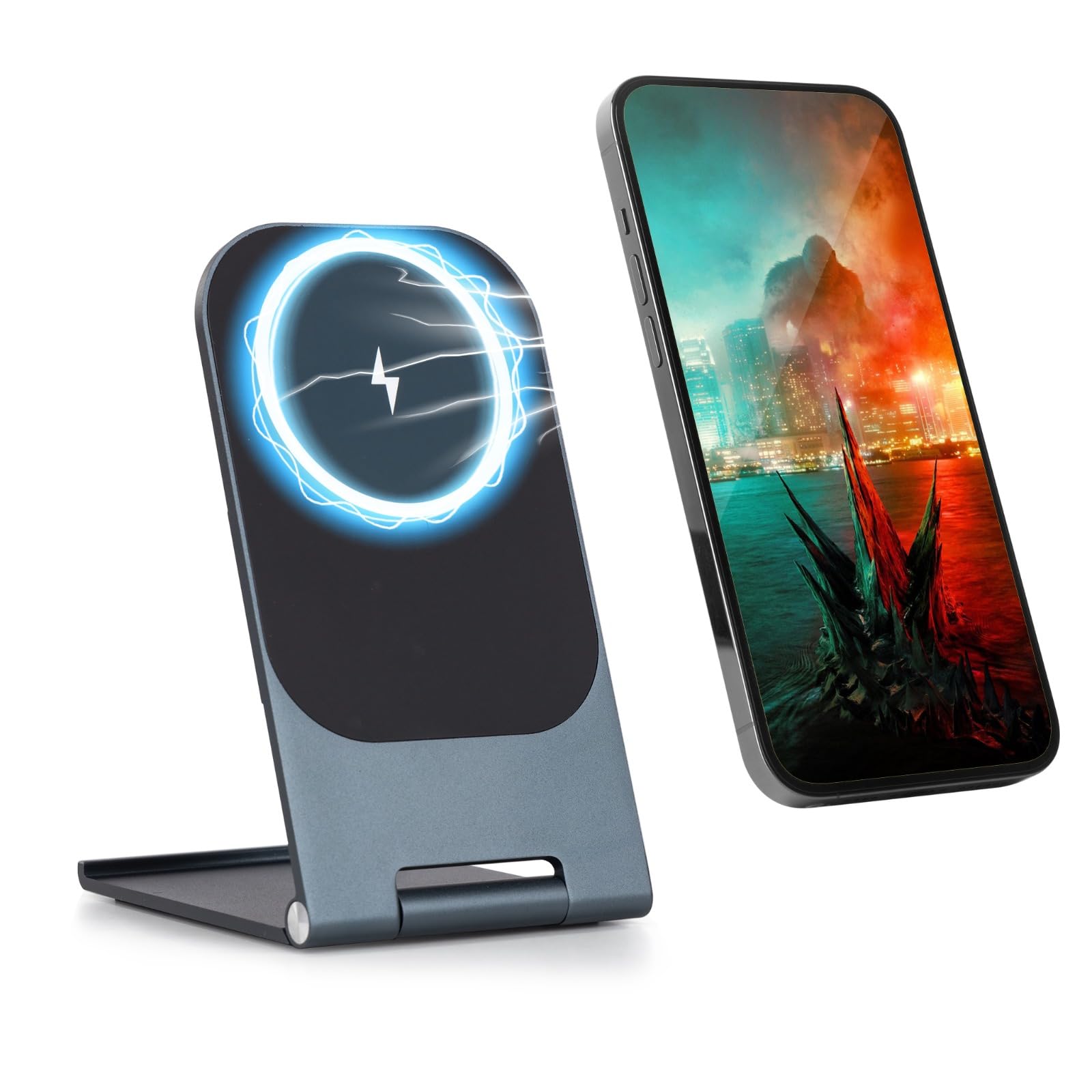 AGARO 15W Qi Wireless Charger Stand for iPhone 15/14 – Fast Charging