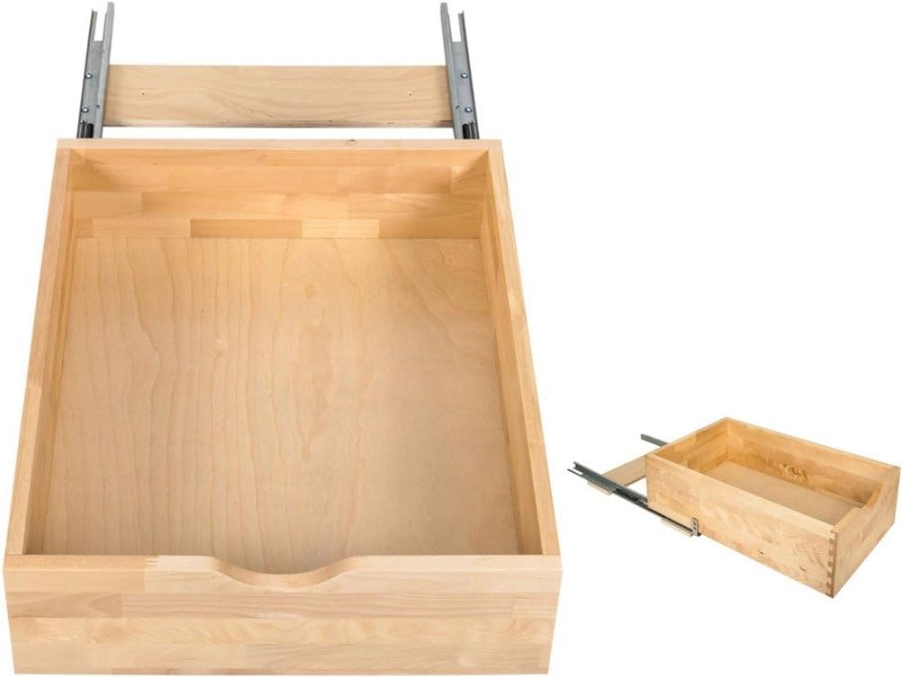 Hardware Resources RO21-WB Preassembled Rollout Shelf System, White Birch