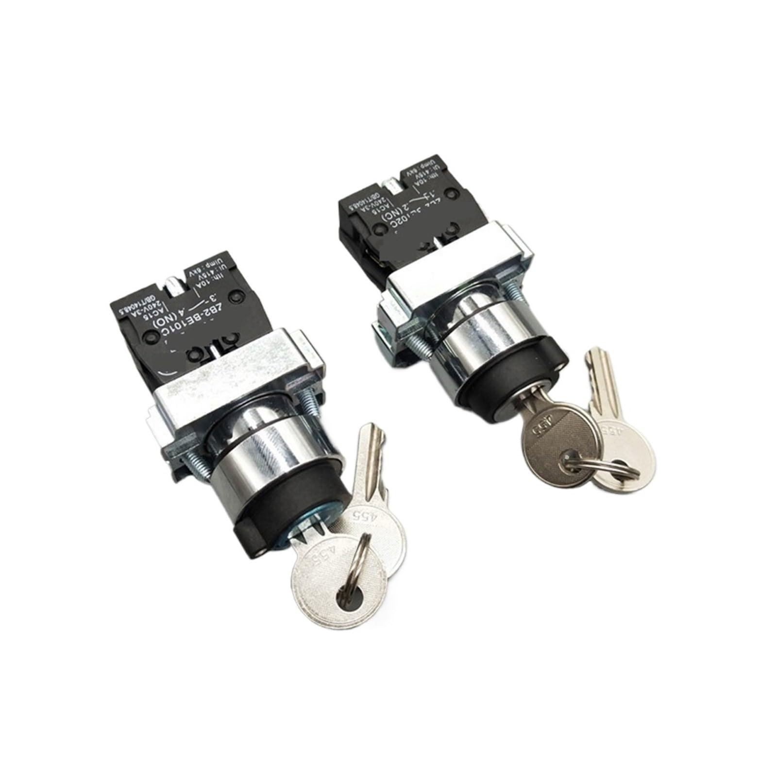 22mm XB2-BG33/XB2-BG21 3 posiciones/2 posiciones interruptor de botón de selección de llave NO/NC interruptores de perilla de Metal interruptores giratorios(XB2-BG33)