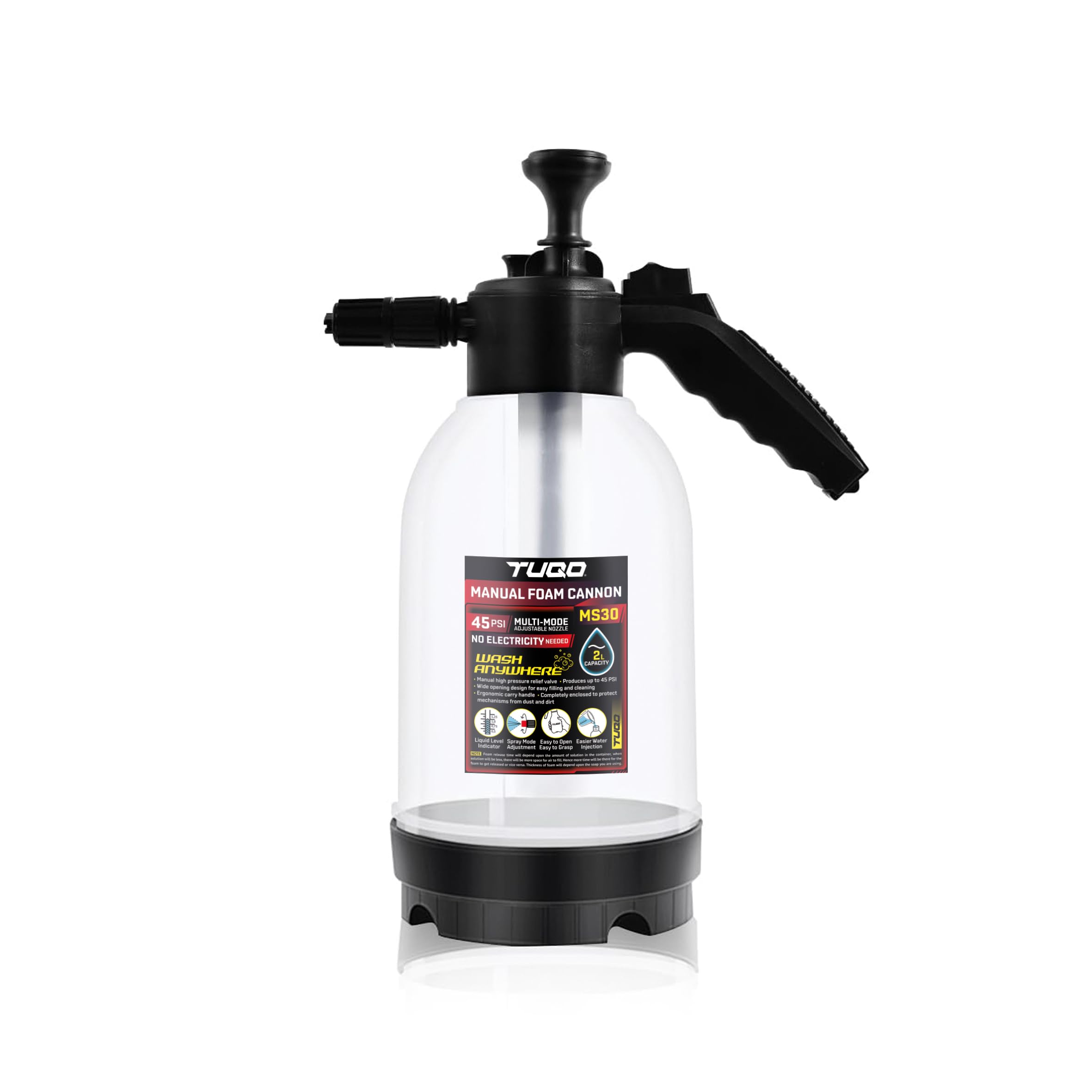 TUQO MS30 2L Portable Foam Sprayer | Hand Powered | Professional Series| Heavy Pressure | 3 Nozzles | Pressure Release Lever | for Car & Bike Wash, and Other Liquid Spray Application (B0DB1MFS21) Amazon Price History, Amazon Price Tracker