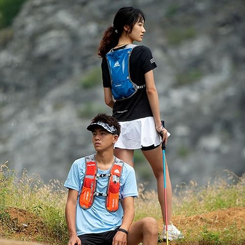 Miniatura 7 de AONIJIE Paquete de chaleco de hidratación para correr de 5 litros con vejiga de agua de 1.5 L, mochila de hidratación ajustable y ligera para