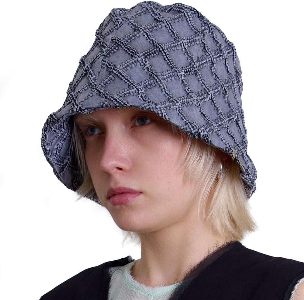 UNDERCONTROL Vintage Brushed Wool Ethnic Solid Fabric Gold Label Short Brim Wool Stylish Fashion Fur Detail Bucket Hat