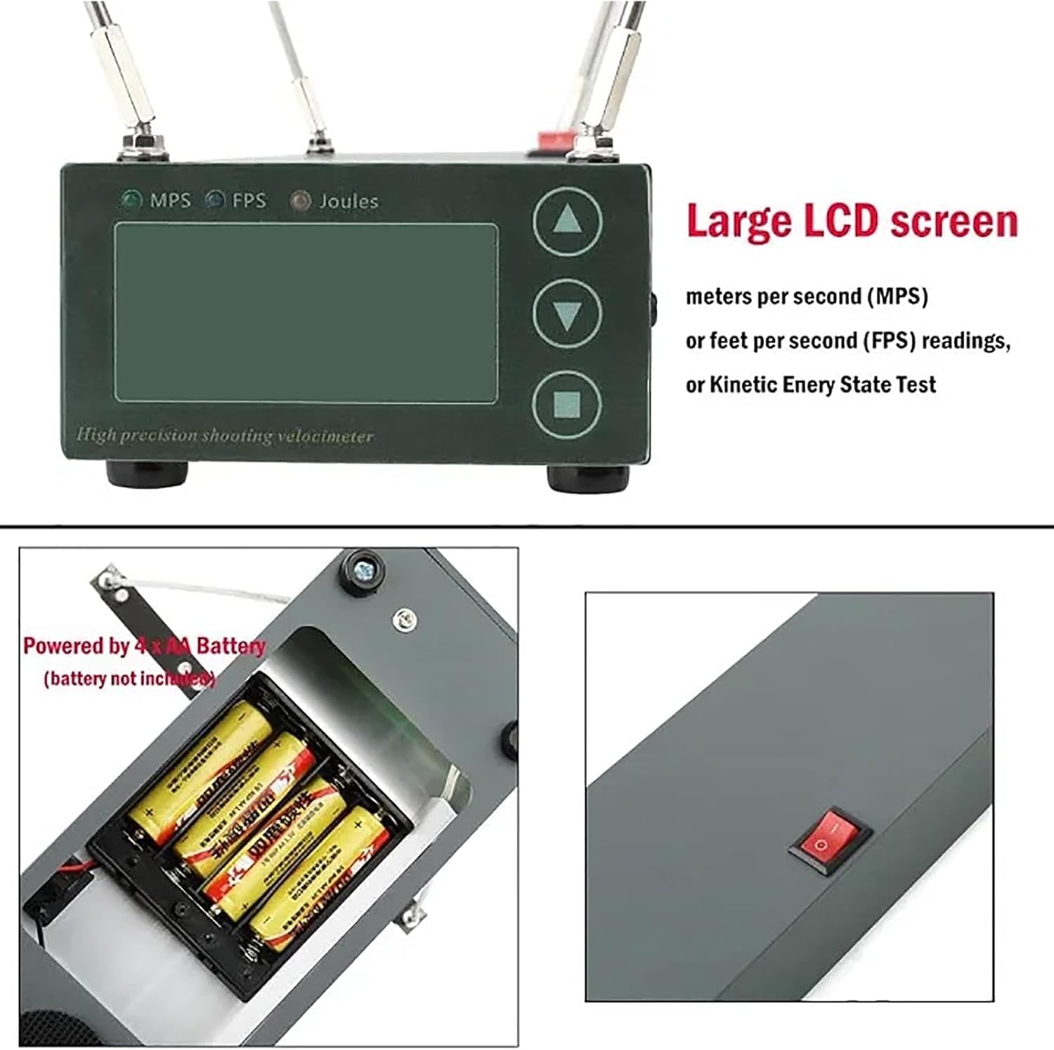 Slingshot Speed Tester, Ballistic Chronograph, Shooting Speed Tester, Range of Velocity Measurement 5-6500 FPS, Accurate and Stable, for Tennis, Badminton, Shooting