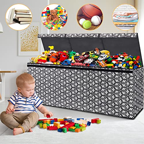 Toy Box For Boys, Large Toy Box Chest, Made With Sturdier Wood Board - Collapsible Sturdy Storage Bins With Lids, Kids Toy Box Chest Organizer For Boys Girls, Tc01,02,04 Upgraded Version #TOP5