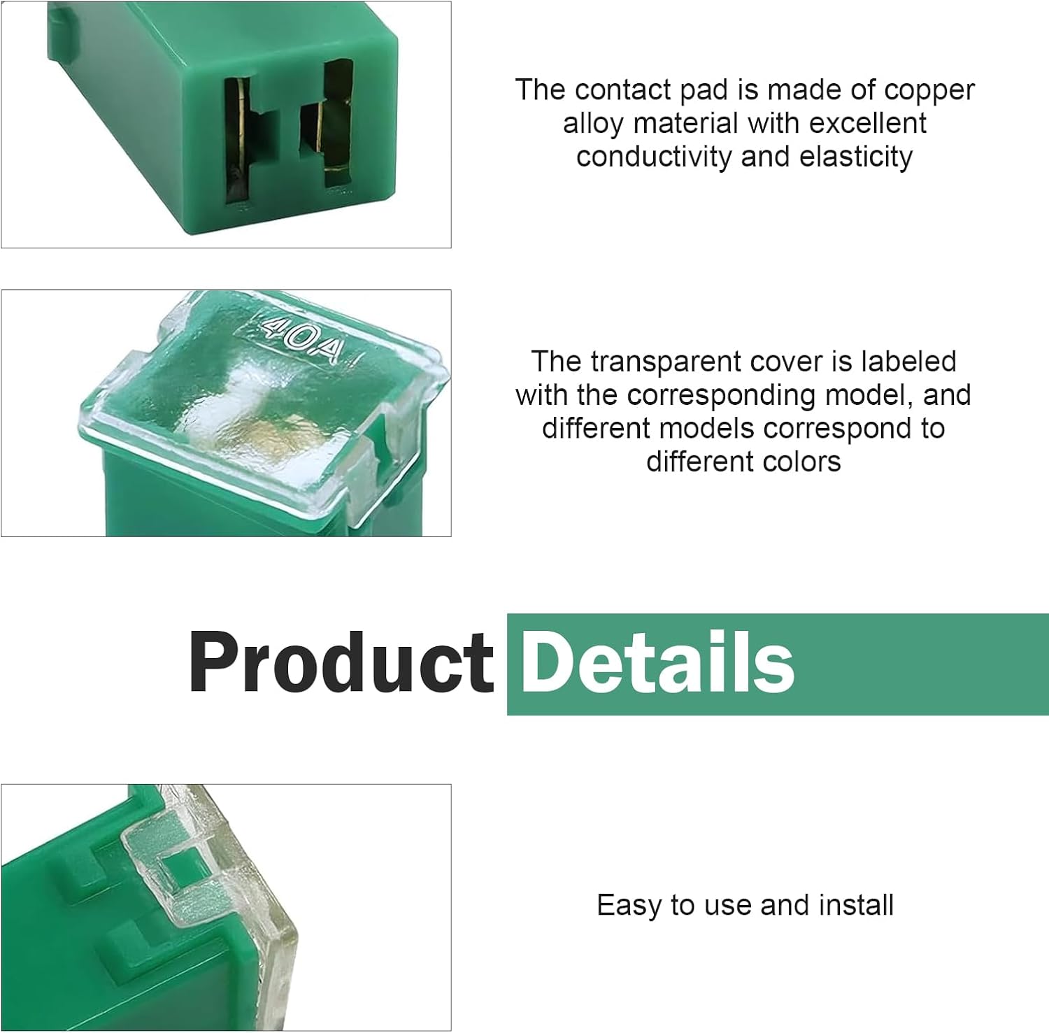 30 PCS Car Fuses Assortment Kit, 20 A 30 A 40 A 50 A 60 A Long & Short Blade Fuse with Plastic Case, Quick‑Blow Interpolated Fuse, Replacement for Car RV Truck Motorcycle Boat (Multicolored)
