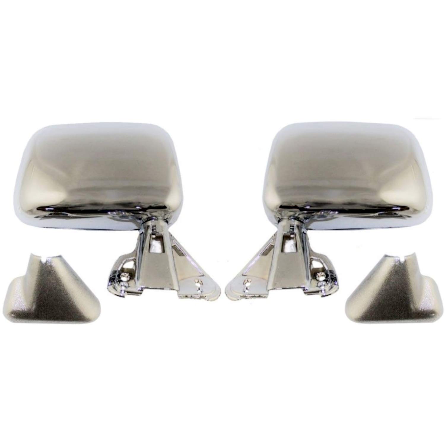 Pair Of Manual Door Mirrors For Toyota Pickup 1989-1995 - Textured Black, Non-Heated, W/Vent Window - View #6