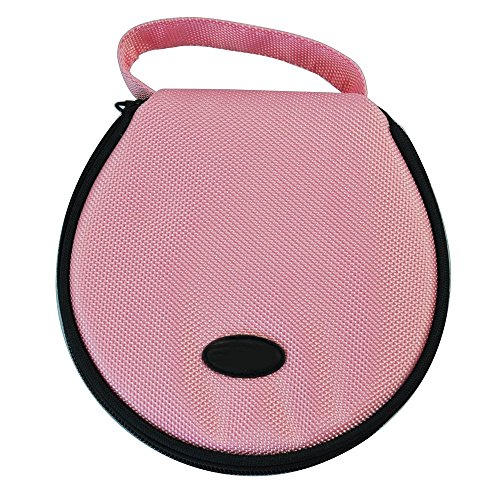 Vndeful Pink Nylon Zippered Design 20 Pcs Capacity Cd Dvd Holder Round Wallet Case #TOP1