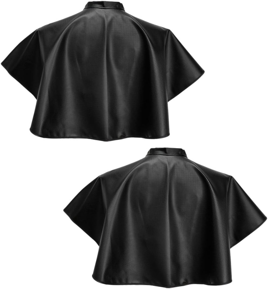 Hair Dye Cape 2pcs Set Waterproof Salon Capes for Clients Black Hair Stylist Apron Protective Shawl and Perming
