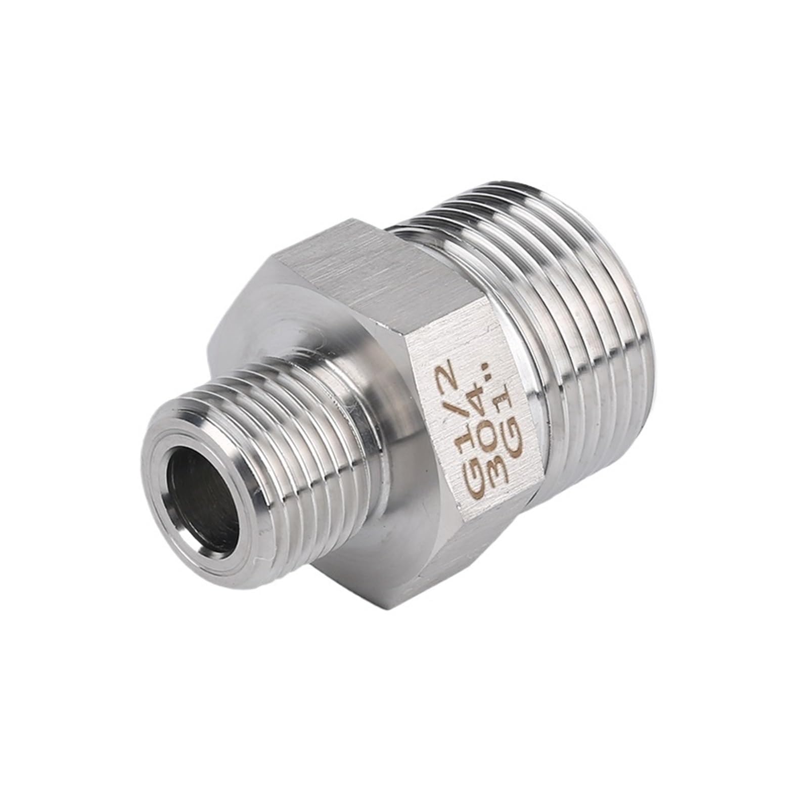 BHBHCPZGR 1" BSPP-1/4" BSPP Thread 304 Stainless Steel Hex Nipple High Pressure Pipe Fitting Connector BHBHCPZGR