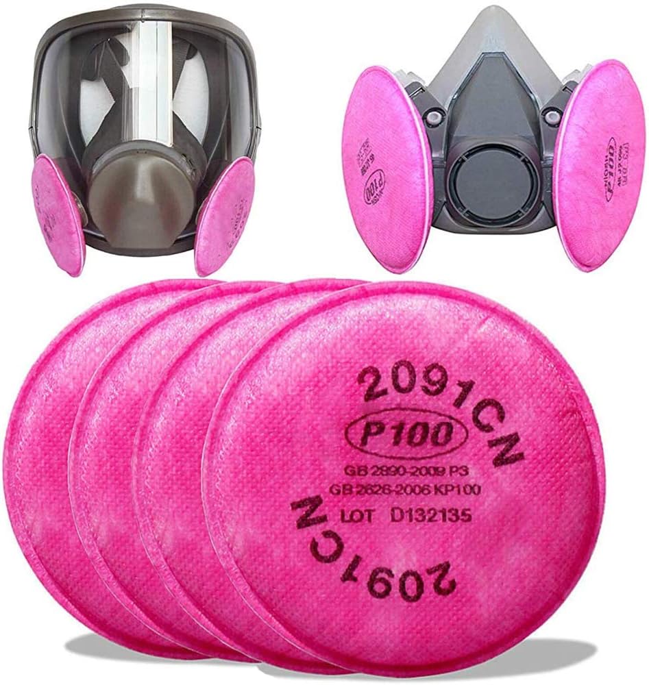 4.3 Inch Particulate Filter Compatible with 2091 P100, Installed on 6000 7000 FF-4 Filter Retainer Use, 4 Pack 2 Pairs (4pcs)