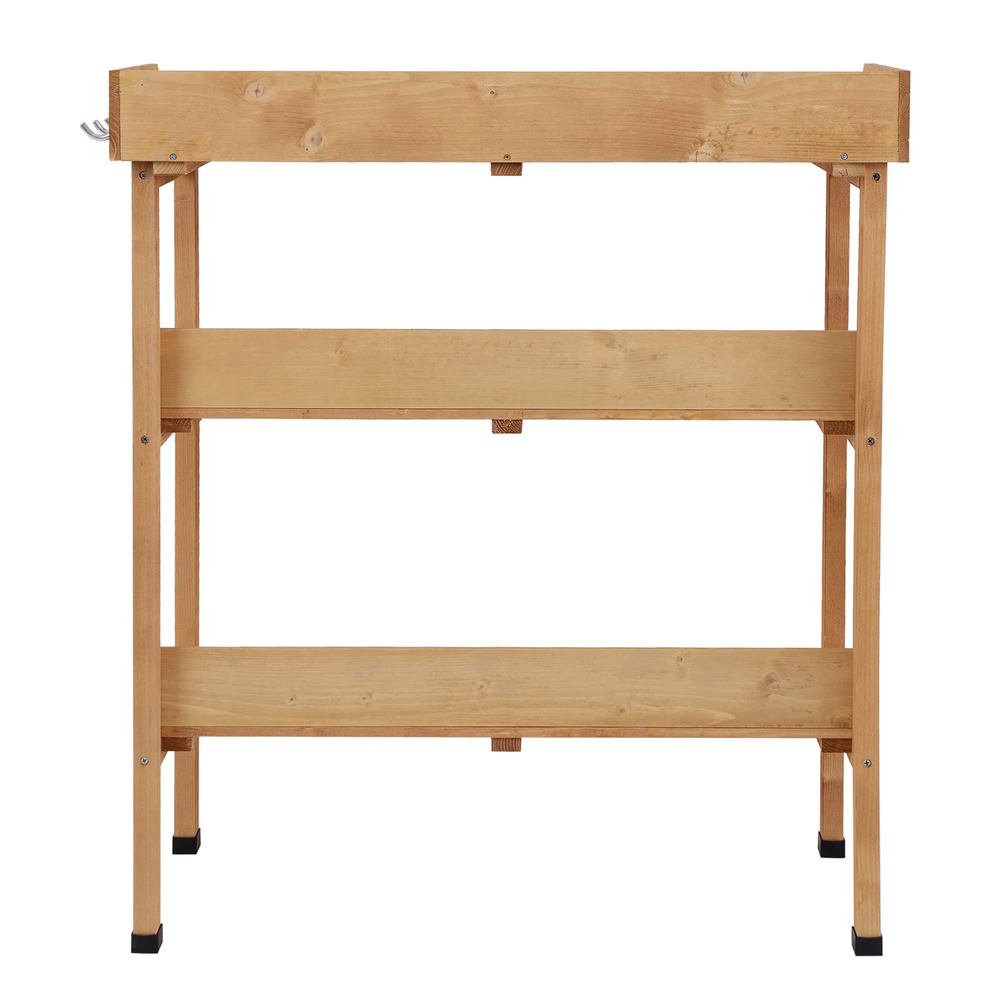 Tuinwerktafel met zinken blad, afm. 110 x 48 x 109 cm, douglas, op=op bij