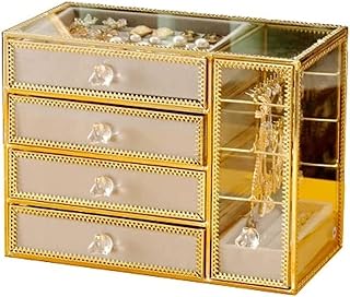 ジュエリーケース リングボックス ガラス製ジュエリーボックス ヨーロッパ製収納ケース ネックレス イヤリング リングコンテナ ジュエリー収納ボックス 女性用 ジュエリーオーガナイザー