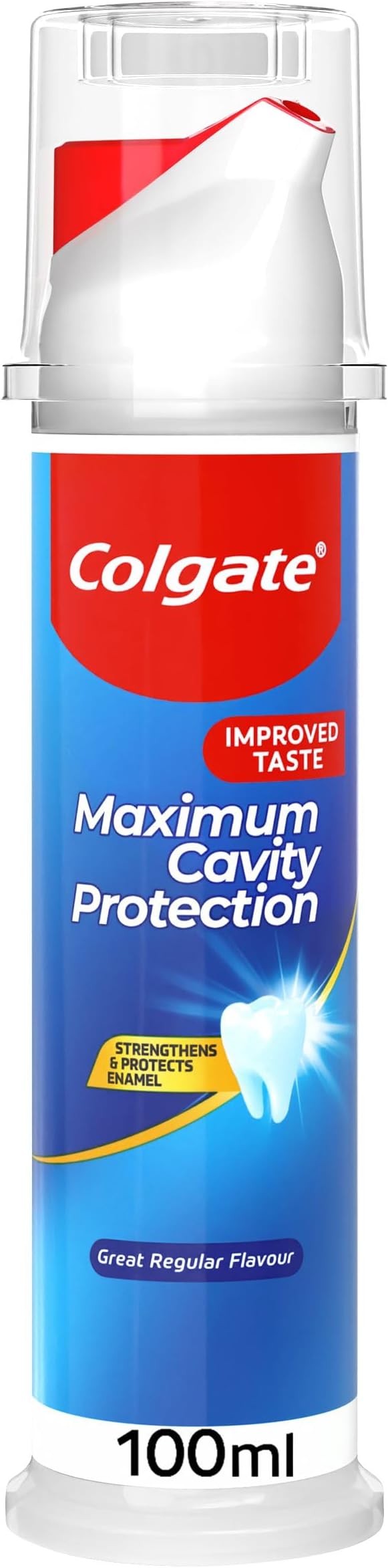 Colgate Maximum Cavity Protection Toothpaste 100ml, with Calcium Boost, Strengthens and Protects Enamel, Protects Against Cavities, Fluoride Toothpaste, Great Regular Flavour