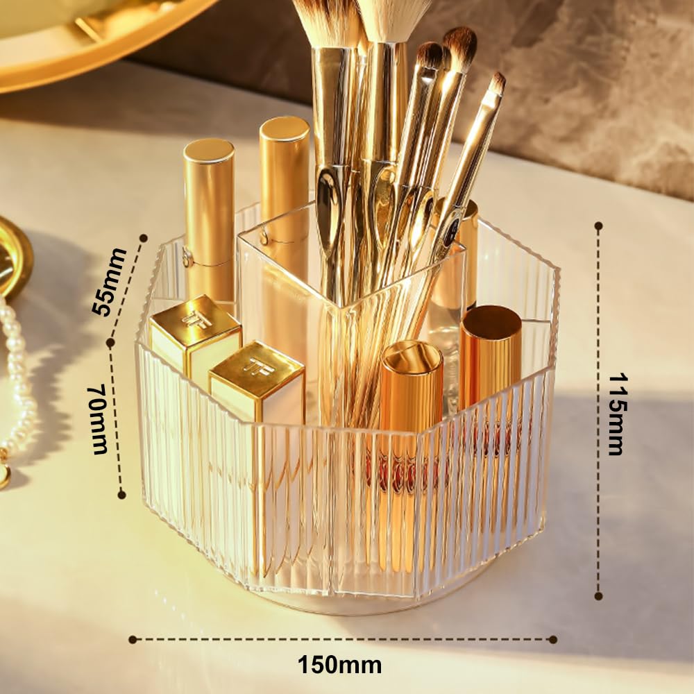 Organisateur Maquillage Rotatif NUODWELL - 5 Compartiments - Blanc - 360°