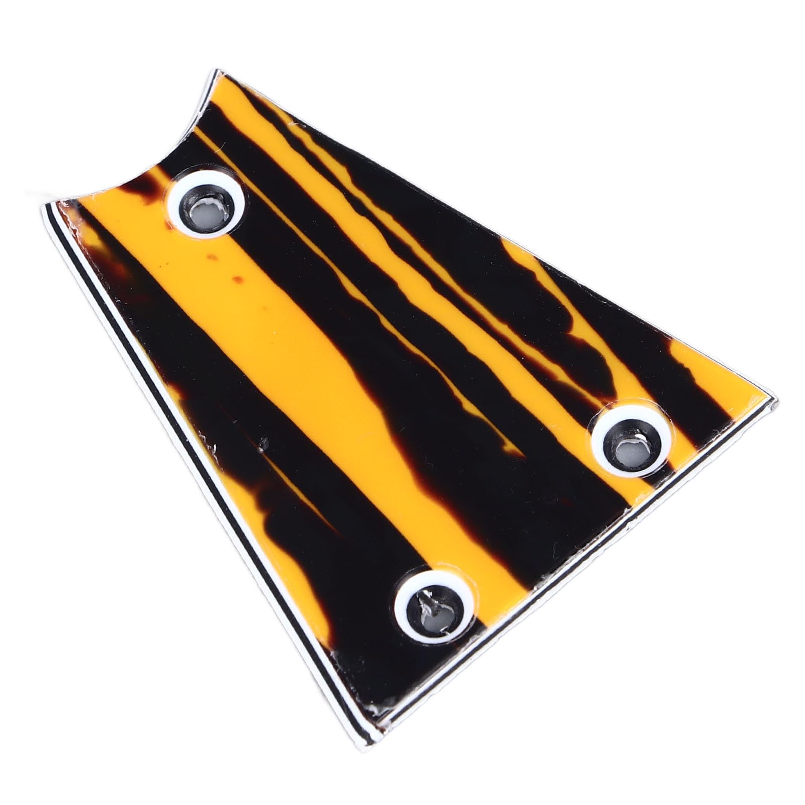 Guitar Truss Rod Cover, Unique Pattern 3 Hole Design Plastic Universal Truss Rod Plate Triangular for Replacement (GR38 Yellow and Black Stripes)