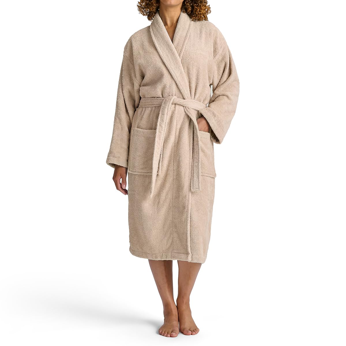 Christy Women's Driftwood Serene Bath Robe Beige | Super Soft And Fluffy | 100% Combed Cotton | Luxury Dressing Gown | Lightweight, Quick Dry And Snag Free | 320Gsm Bathrobe | Small |
