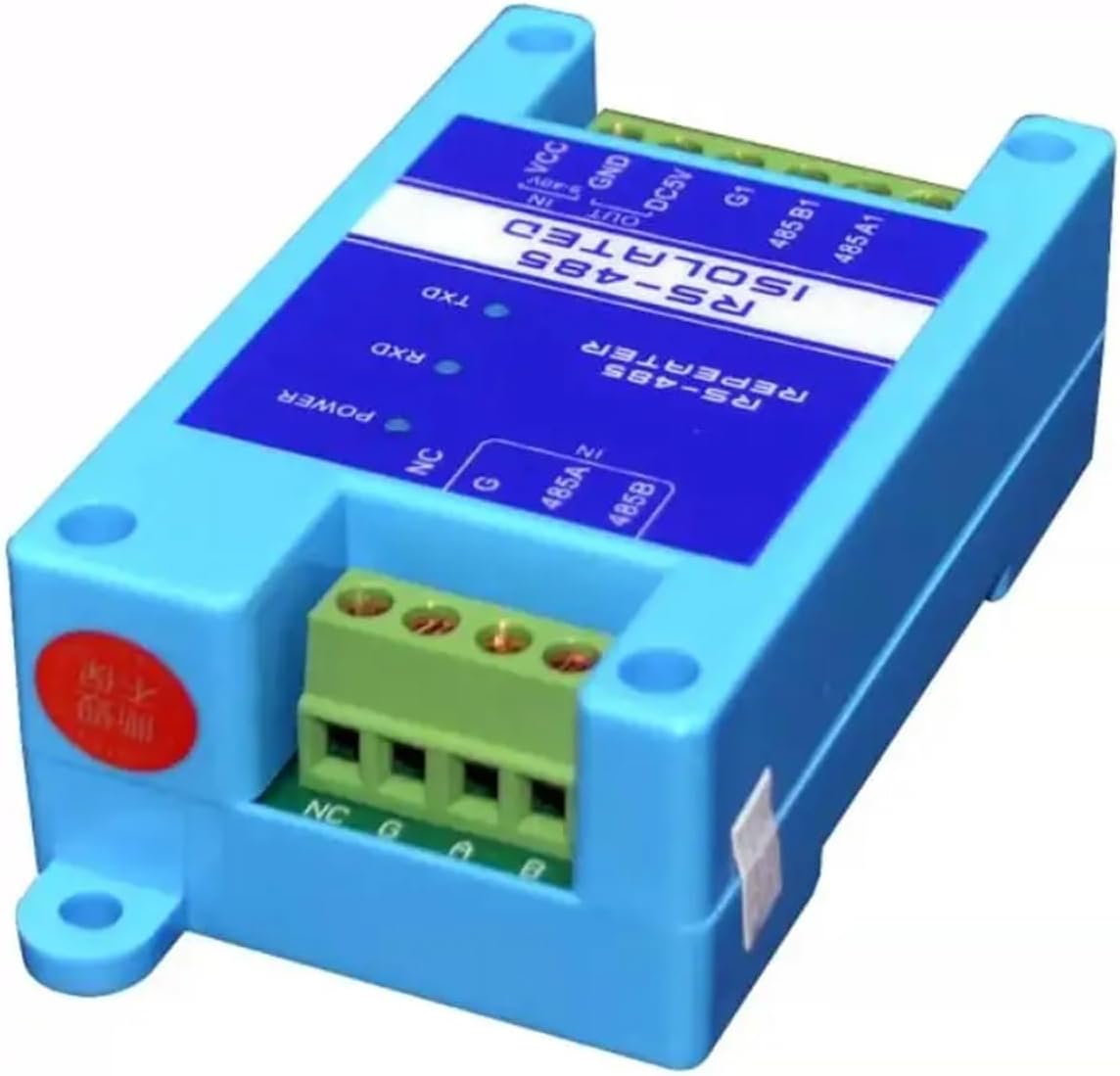 1Pcs Industrial Grade 3-Terminal Fully Isolated RS485 Repeater Protection Signal Amplification Anti-Interference Extender(JPX6025 y Adaptor)