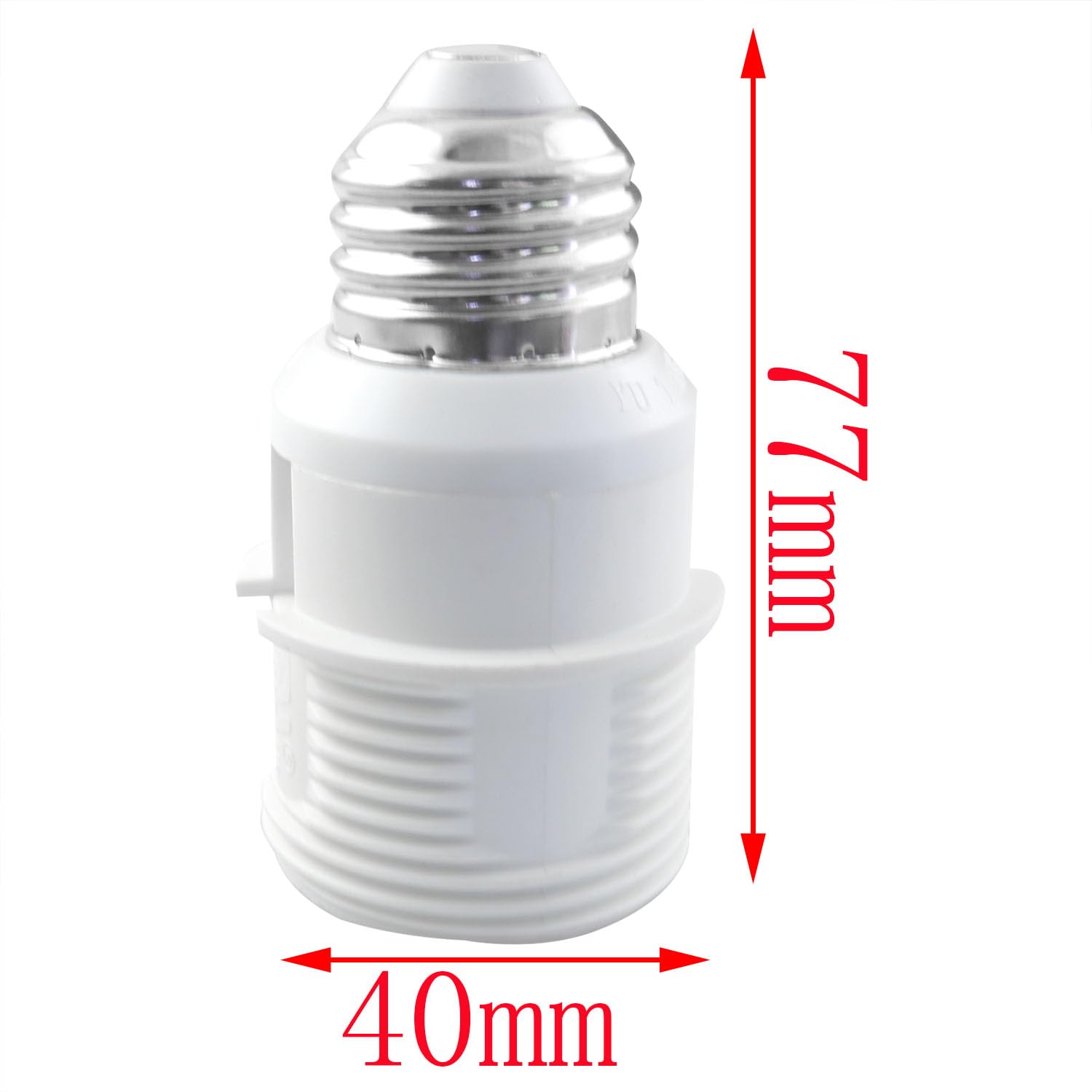 CHENJIN 2PCS E26 to E26 Threaded Lamp Socket Extender Recessed Light Sleeve Extension Rod with Shade Ring 1.89 Inch for Incandescent Lamps White