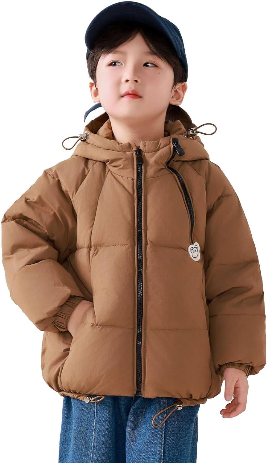 Boys Down Coat Kids Hooded Padded Jacket Toddler Outdoor Heavyweight Warm Outerwear
