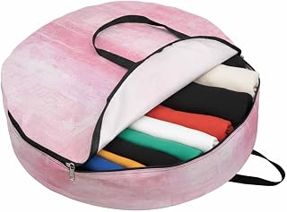 Storage Bag Pink Paint Round Storage Totes Bins Closet Organizers with Zippers & Handle Abstract Art Graffiti Clothes Storage Container for Bedroom Dorm Space Saving Packing Supplies Moving Bags