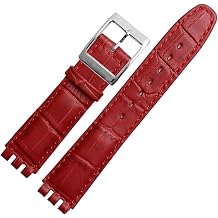 XILILHC Cowhide watch strap Compatible With SWATCH YCS YAS YGS IRONY Soft leather watchband 17mm 19mm men's women's bracelet band Black brown blue