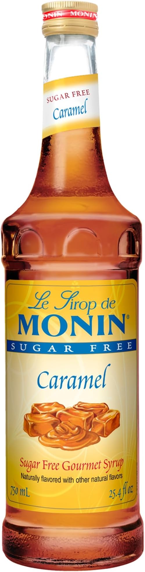Monin - Sugar Free Caramel Syrup, Mild and Sweet, Great for Coffee and Desserts, Gluten-Free, Non-GMO (750 ml)