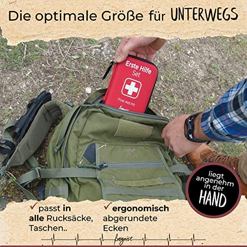 Erste Hilfe Set Outdoor - Inhalte Deutsche DIN 13167 + Burncare + Notfallpfeife, First Aid Kit Outdoor, Erste Hilfe Set Fahrrad, Erste Hilfe Set Wandern, Reiseapotheke gefüllt von freigeist - Image 7