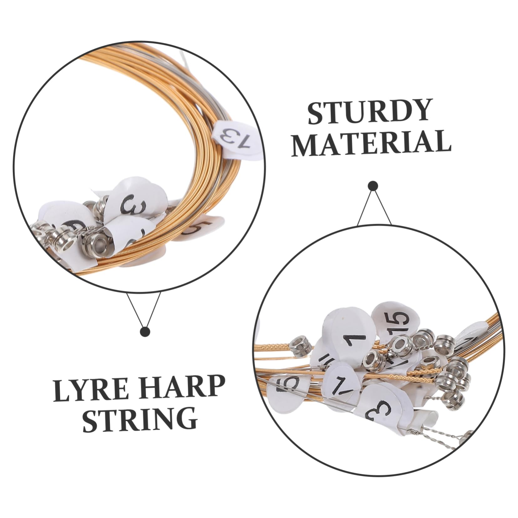 Corde per Arpa Lira in Acciaio Kit di Sostituzione Corde per Arpa Accessori per Strumenti Musicali e Rivetti