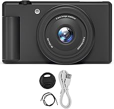Digitalkamera 5K 80MP Fotokamera mit WLAN, 18X Zoom Autofokus HD Vlogging Kamera mit 180 Grad 2,8 Zoll Flip Screen, 5 Achsen Gyro Anti Shake Unterstützt Karten mit bis zu 128 GB (Schwarz)