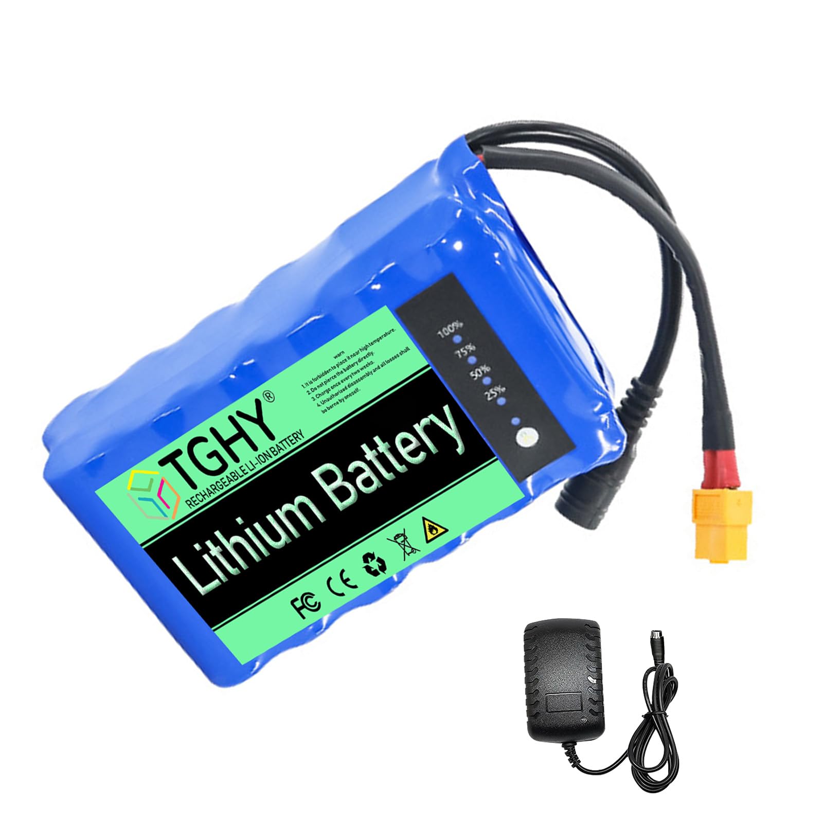 TGHY Batería de 12 voltios para Barco de Pesca con Cebo, batería de 12 V para Barco RC Tipo Nido, baterías de Litio de 18 Ah a 30 Ah con Cargador para arrastrero motorizado,12v 18ah