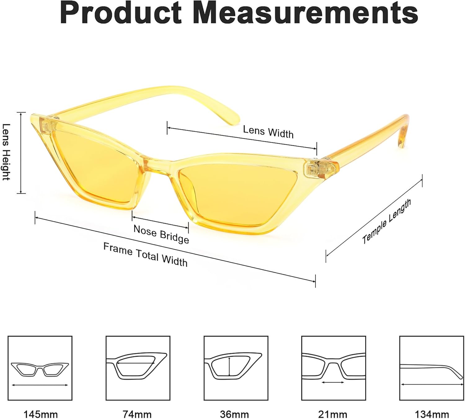 FEISEDY Small Cat Eye Sunglasses Vintage Square Shade Women Eyewear B2291 - Image 2