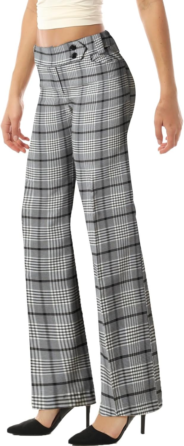 MixMatchy Women's Ultra Stretch Lux Comfort with Flex Motion Bootcut Dress Pants Work Business Office Trousers