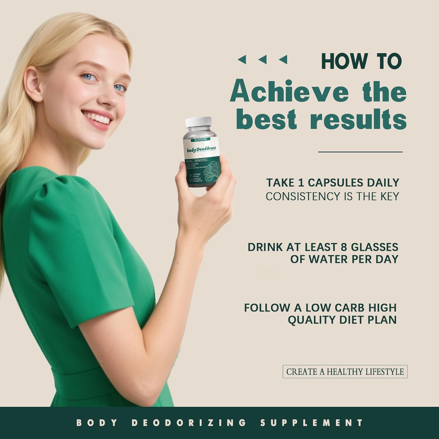 Body Deodorizing Supplement, Body Deodorant Supplement,Bodys Deodorant Capsules,90 Capsules (1pcs) - Image 7