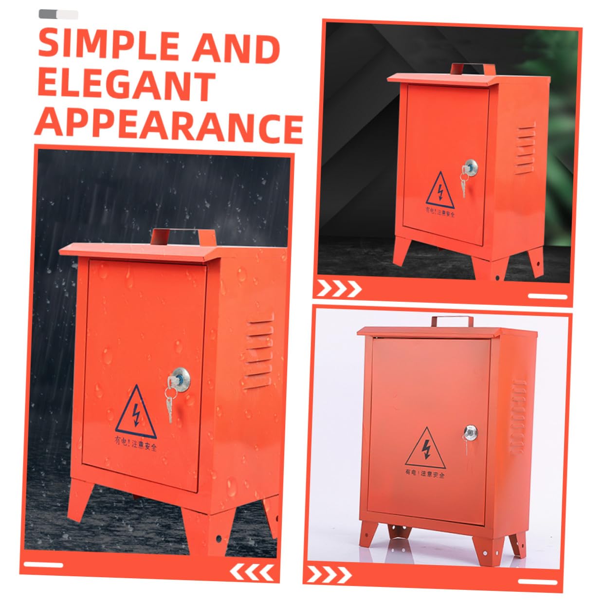 Outdoor Weatherproof Junction Box Circuit Breaker Distribution Box Portable Metal Enclosure 250x300x180mm for Construction Site and Rv Electrical Systems