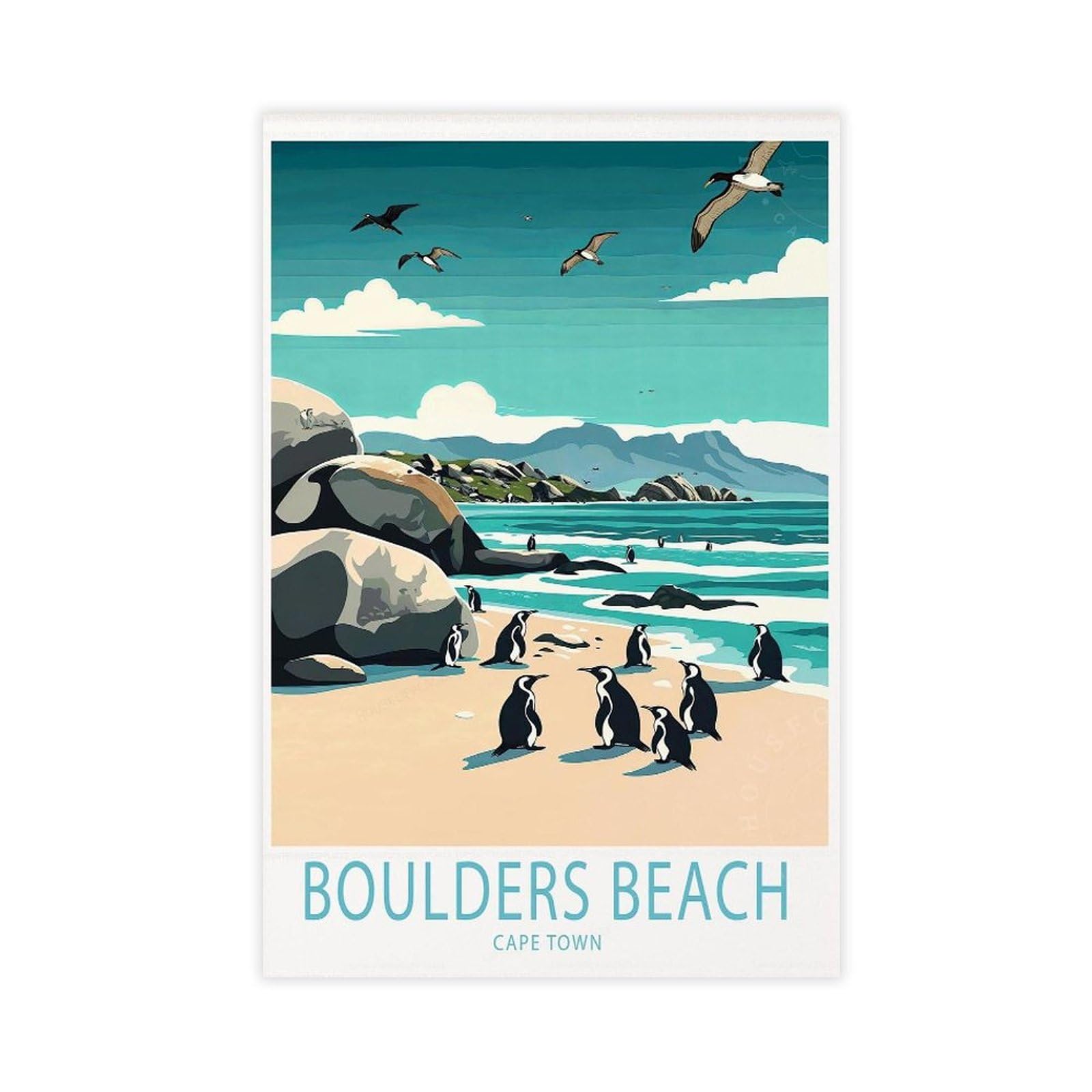 Qgvbgf Boulders Beach Cape Town Travel Canvas Poster Bedroom Decor Landscape Office Room Decor Gift 20X30inch(50X75cm)