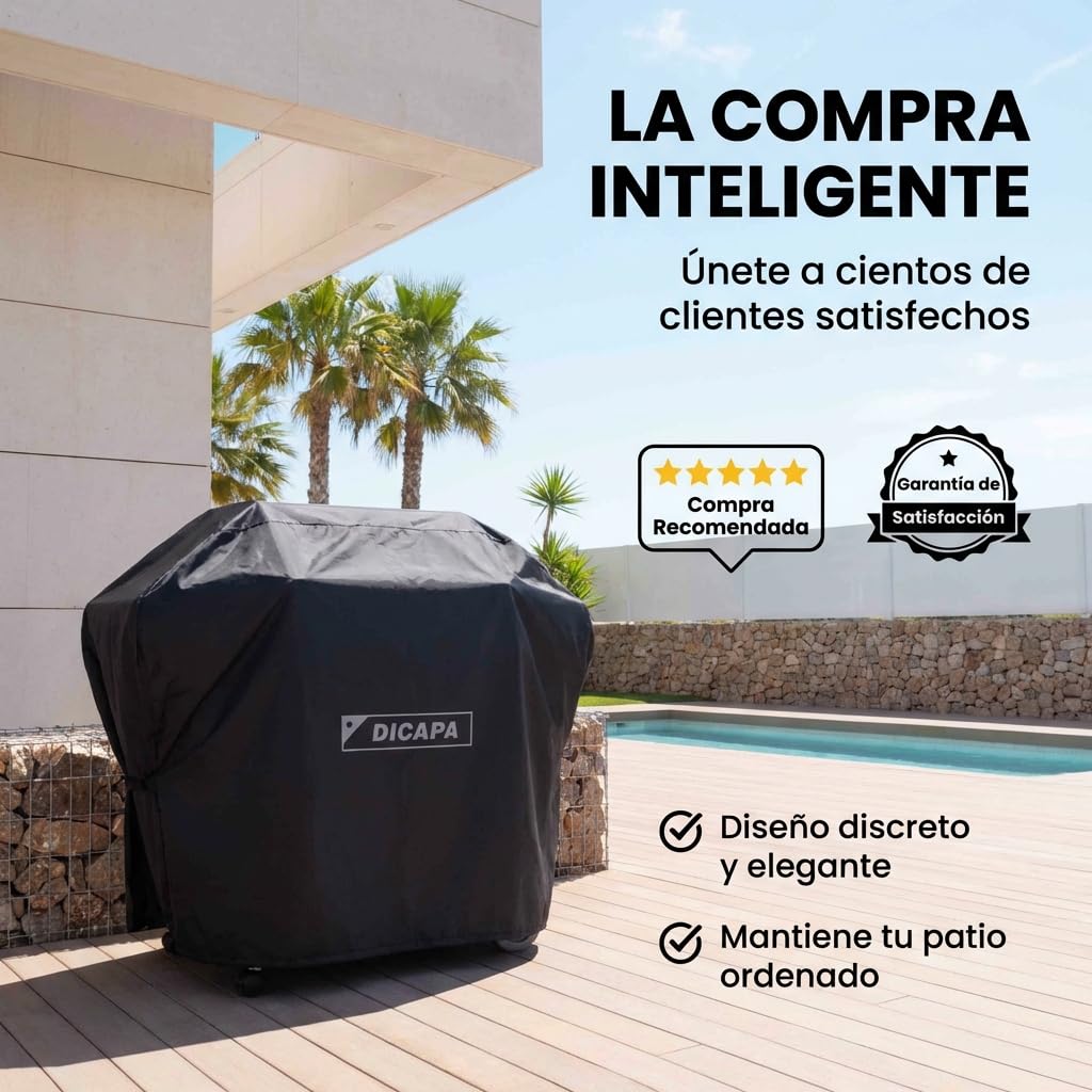 DICAPA Funda Barbacoa Exterior Impermeable, Funda Exterior Impermeable, Fundas Protectora para Barbacoa de (147x61x117cm), Funda Impermeable Exterior, Funda BBQ