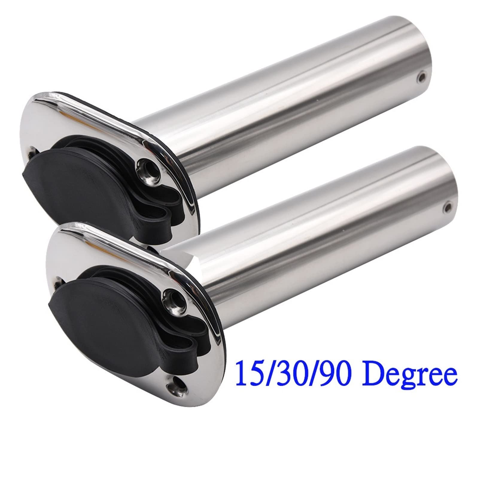 Portacanne da barca Supporto for la canna da pesca in barca marina ad alta lucidata 15 30 gradi in acciaio inox a rotella da incasso in acciaio inox Pod for kayak barca canoa yacht(1 Pair 15 degree)